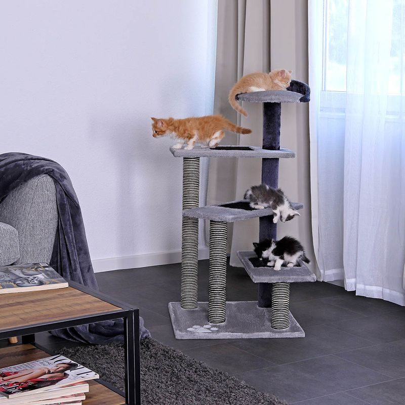 lionto arbre à chat avec 3 plateformes, lit douillet et zones en sisal