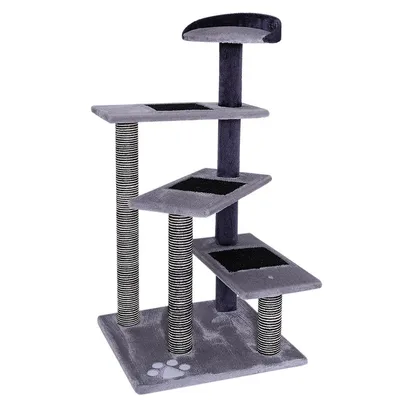 lionto arbre à chat avec 3 plateformes, lit douillet et zones en sisal lionto arbre à chat avec 3 plateformes, lit douillet et zones en sisal