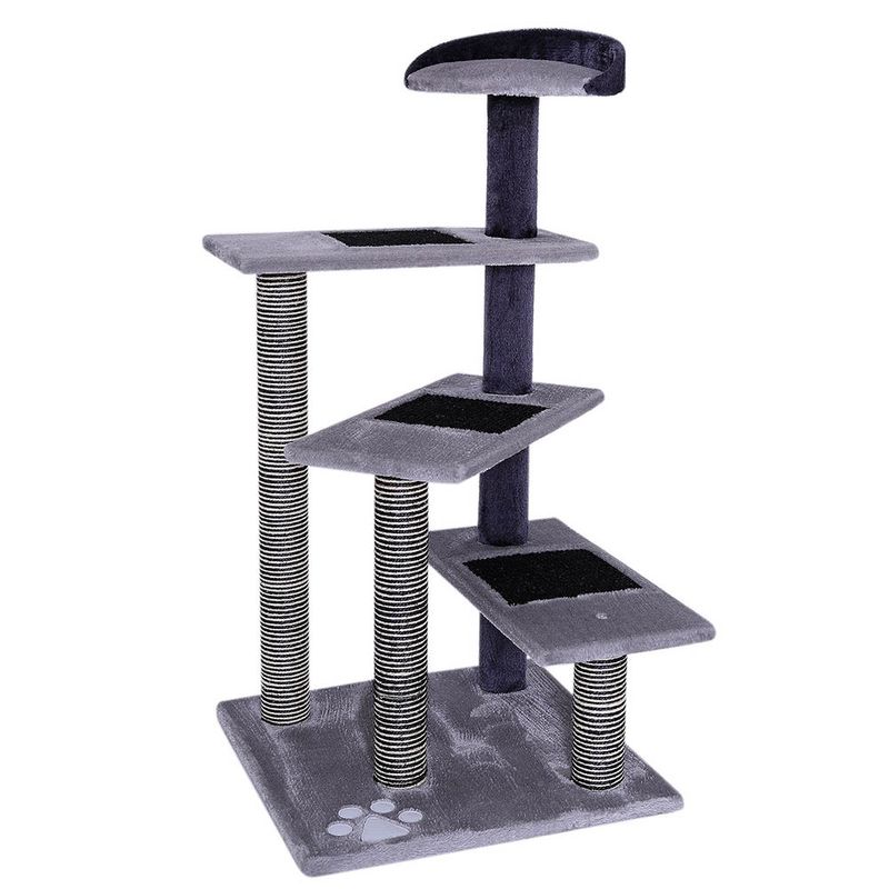lionto arbre à chat avec 3 plateformes, lit douillet et zones en sisal