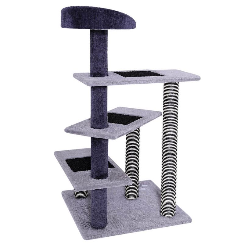 lionto arbre à chat avec 3 plateformes, lit douillet et zones en sisal