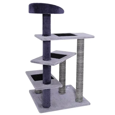 lionto arbre à chat avec 3 plateformes, lit douillet et zones en sisal