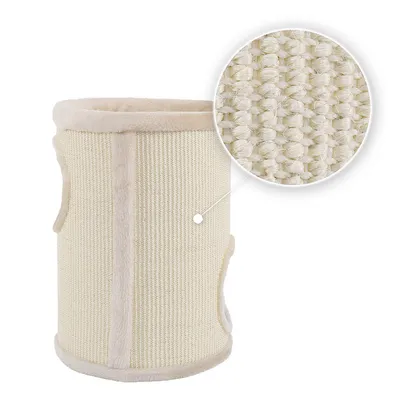 lionto arbre à griffer en sisal avec balle de jeu et rebord en peluche