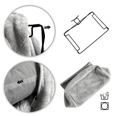 lionto lit chauffant pour chat en peluche à suspendre au radiateur