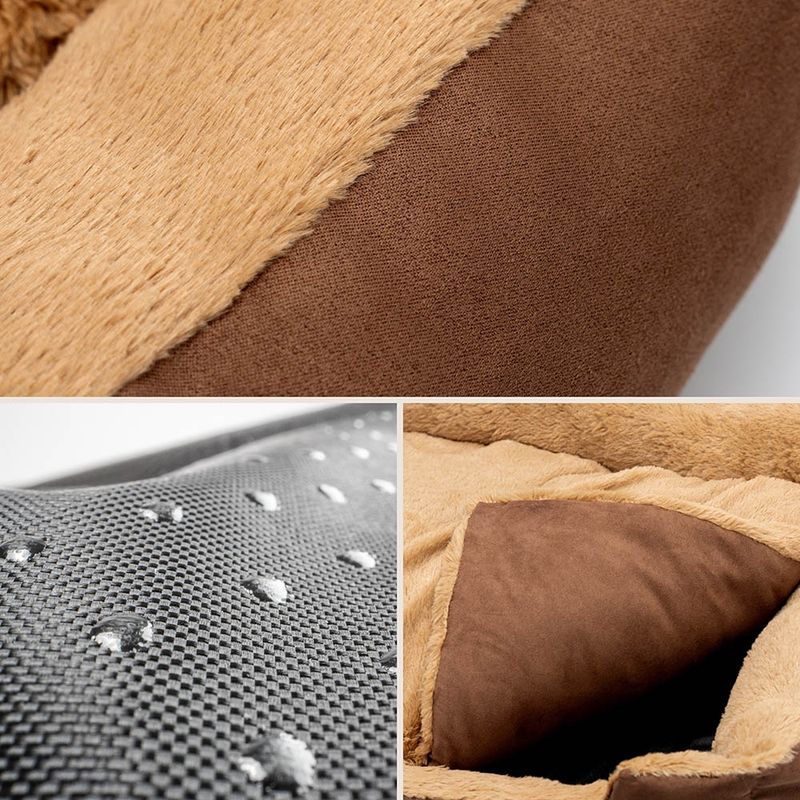 lionto coussin chien doux avec entrée basse et coussin réversible
