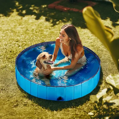 Fudajo Piscine pour chiens - pataugeoire antidérapante pour chiens, pliable