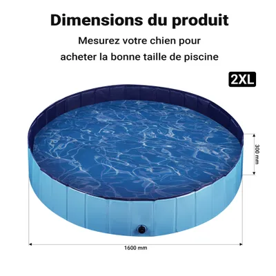 Fudajo Piscine pour chiens - pataugeoire antidérapante pour chiens, pliable