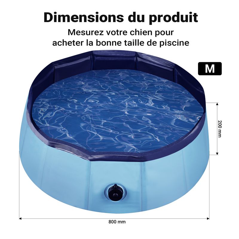 Fudajo Piscine pour chiens - pataugeoire antidérapante pour chiens, pliable