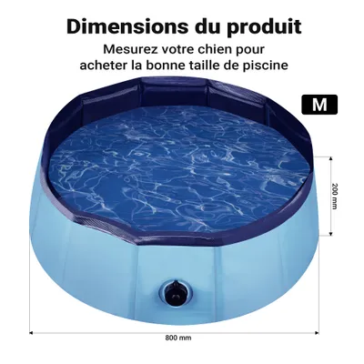 Fudajo Piscine pour chiens - pataugeoire antidérapante pour chiens, pliable