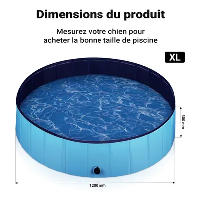 Fudajo Piscine pour chiens - pataugeoire antidérapante pour chiens, pliable