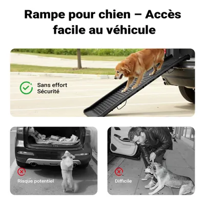 Wiltec Rampe d'accès pour chien et animaux – 1560 x 400 x 100 mm – capacité Wiltec Rampe d'accès pour chien et animaux – 1560 x 400 x 100 mm – capacité