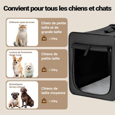 Wiltec Caisse de transport pliable pour animaux domestiques - taille L / 76