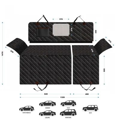 Fudajo Couverture siège arrière pour chiens - 1320 x 570 x 350 mm / Oxford