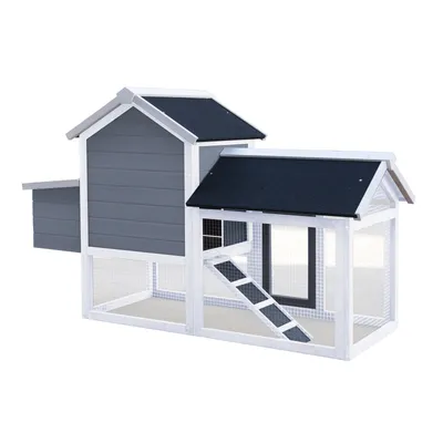 Wiltec Poulailler avec Nichoir et Enclos – 1520 x 520 x 920 mm – en Bois de