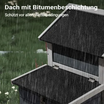 Wiltec Poulailler avec Nichoir et Enclos – 1520 x 520 x 920 mm – en Bois de