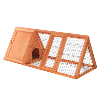 Wiltec Clapier triangulaire – 1180 x 500 x 450 mm – Bois épicéa – avec 2 Po