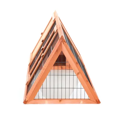 Wiltec Clapier triangulaire – 1180 x 500 x 450 mm – Bois épicéa – avec 2 Po