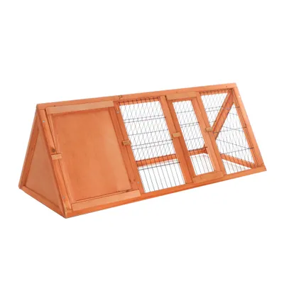 Wiltec Clapier triangulaire – 1180 x 500 x 450 mm – Bois épicéa – avec 2 Po