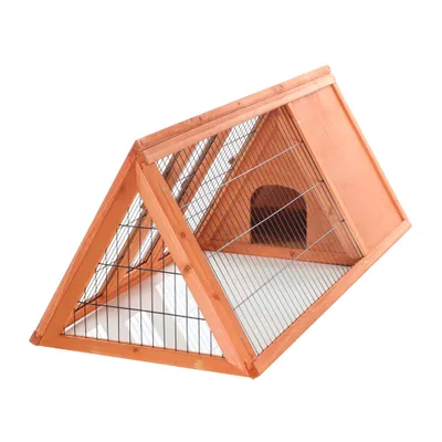 Wiltec Clapier triangulaire – 1180 x 500 x 450 mm – Bois épicéa – avec 2 Po