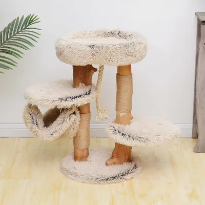 Fudajo Arbre à chat - 87,5 cm de haut - design ludique - Meuble grattage fé