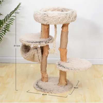 Fudajo Arbre à chat - 87,5 cm de haut - design ludique - Meuble grattage fé