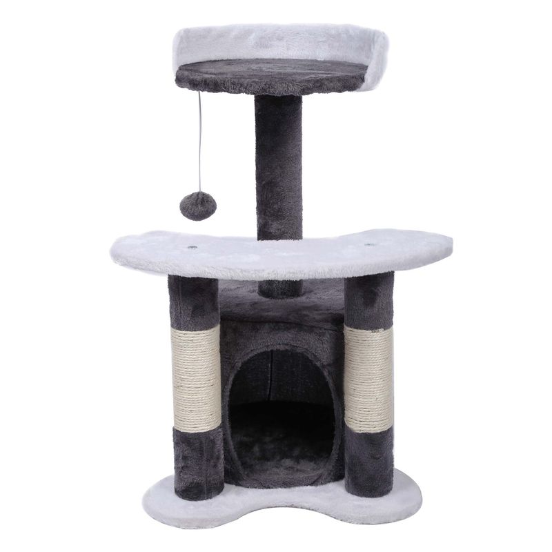 Wiltec Arbre à chat - 67 cm de haut - design ludique Balle de jeu - Meuble