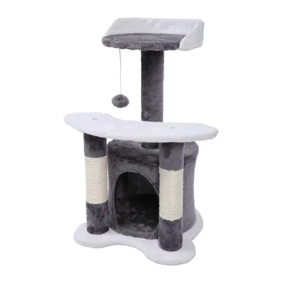 Wiltec Arbre à chat - 67 cm de haut - design ludique Balle de jeu - Meuble