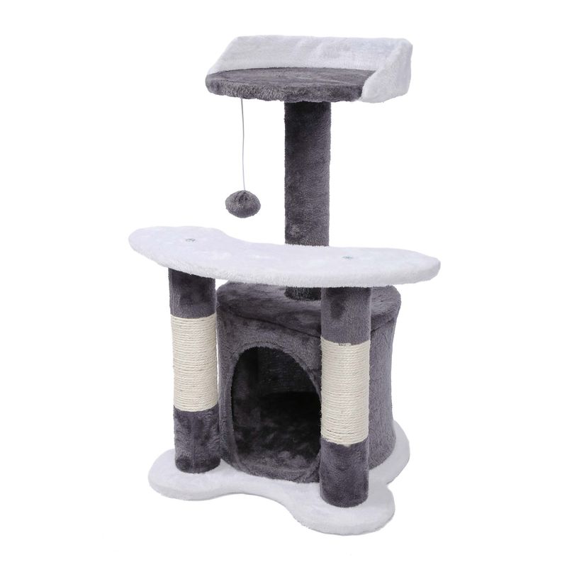 Wiltec Arbre à chat - 67 cm de haut - design ludique Balle de jeu - Meuble