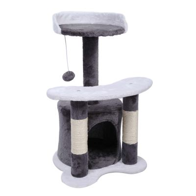 Wiltec Arbre à chat - 67 cm de haut - design ludique Balle de jeu - Meuble
