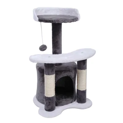 Wiltec Arbre à chat - 67 cm de haut - design ludique Balle de jeu - Meuble