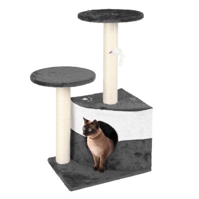 Wiltec Arbre à chat - 71 cm de haut - avec Niche et perchoirs - Meuble grat