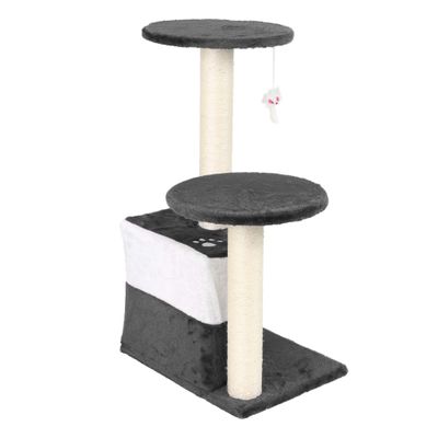 Wiltec Arbre à chat - 71 cm de haut - avec Niche et perchoirs - Meuble grat