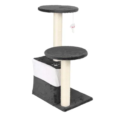 Wiltec Arbre à chat - 71 cm de haut - avec Niche et perchoirs - Meuble grat