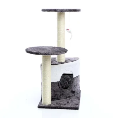 Wiltec Arbre à chat - 71 cm de haut - avec Niche et perchoirs - Meuble grat