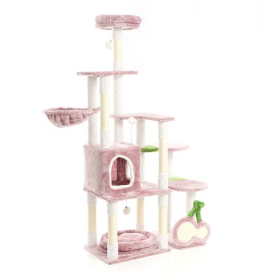 Fudajo Arbre à chat - 162 cm de haut - design ludique « Cerise » - Meuble g