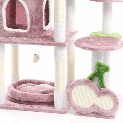 Fudajo Arbre à chat - 162 cm de haut - design ludique « Cerise » - Meuble g