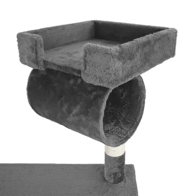 Arbre à chat gris Sisal 141cm Arbre d’escalade Arbre de grattage Jeux Ludiq