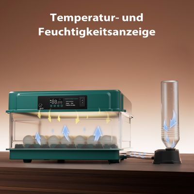 Fudajo Couveuse de poussins – 80 W – pour 48 œufs – Système humidification,