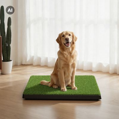 Fudajo Toilette pour chiens – 63 x 51 cm – avec Gazon artificiel et Bac col