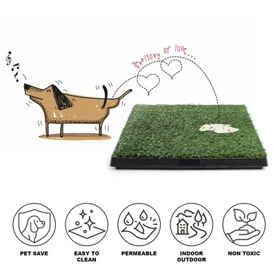 Fudajo Toilette pour chiens – 63 x 51 cm – avec Gazon artificiel et Bac col