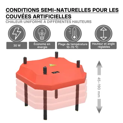 Fudajo Panneau chauffant – 25 x 25 cm – 30 W – pour élevage de 20 poussins