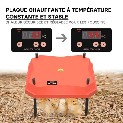 Fudajo Panneau chauffant – 35 x 35 cm – 50 W – pour élevage de 30 poussins