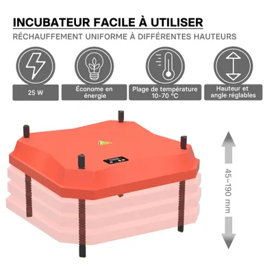 Fudajo Panneau chauffant – 35 x 35 cm – 50 W – pour élevage de 30 poussins