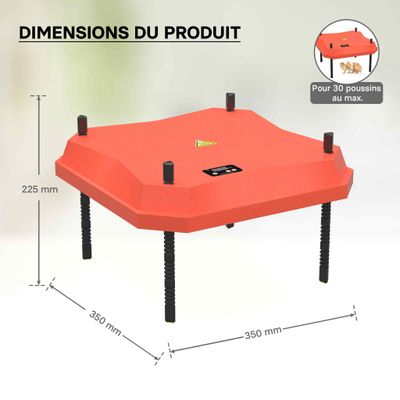 Fudajo Panneau chauffant – 35 x 35 cm – 50 W – pour élevage de 30 poussins