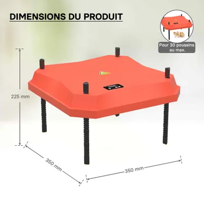Fudajo Panneau chauffant – 35 x 35 cm – 50 W – pour élevage de 30 poussins