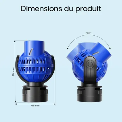 SunSun JVP-130 Pompe de brassage Wavemaker, 4000 l/h 6 W, fixation par aima