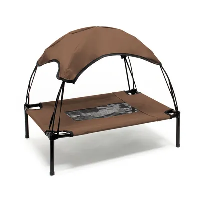 Wiltec Transat pour chiens et chats avec Toit – couleur Marron – M / 76 x 6 Wiltec Transat pour chiens et chats avec Toit – couleur Marron – M / 76 x 6