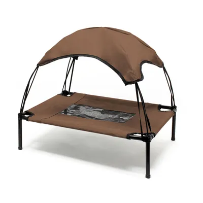 Wiltec Transat pour chiens et chats avec Toit – couleur Marron – M / 76 x 6 Wiltec Transat pour chiens et chats avec Toit – couleur Marron – M / 76 x 6