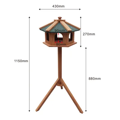 Toboli Mangeoire sur pied – 115 cm – en Bois de sapin – avec Fenêtres – Abr