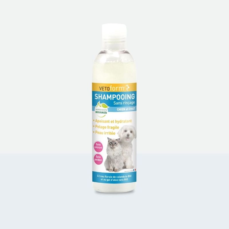 Shampooing sans rinçage chien et chat