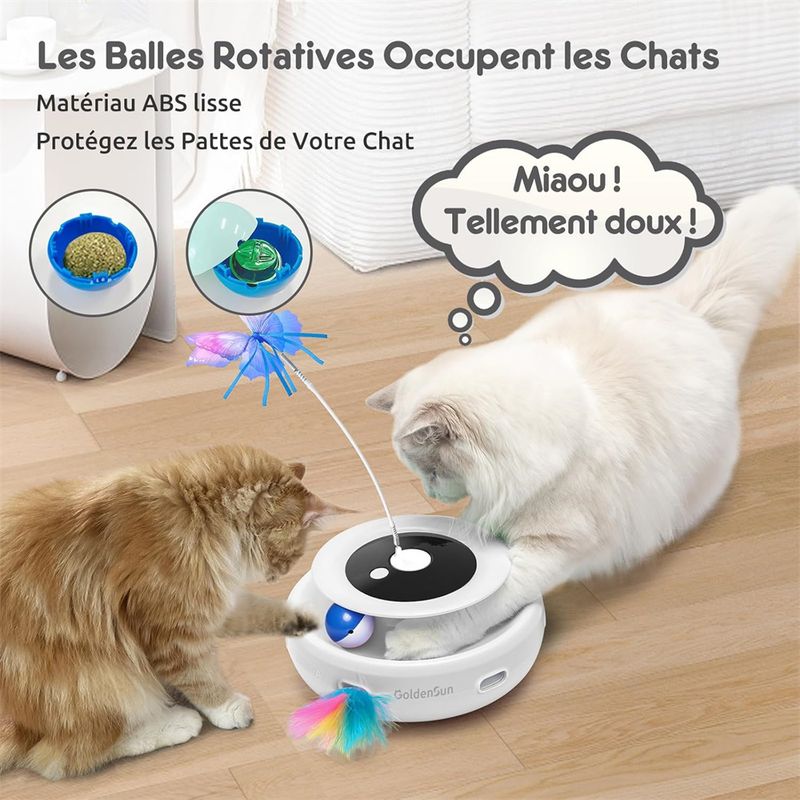 IntiMeg Jouet interactif électrique 3 en 1 pour chat